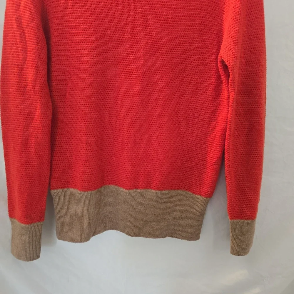 Kerisma Colorblock Knit Sweater Crew Neck Burnt Orange Boho-chic Autumn Sz S